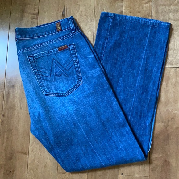 7 for All Mankind Jeans Mens Wide Leg Sz 34 - Picture 1 of 11